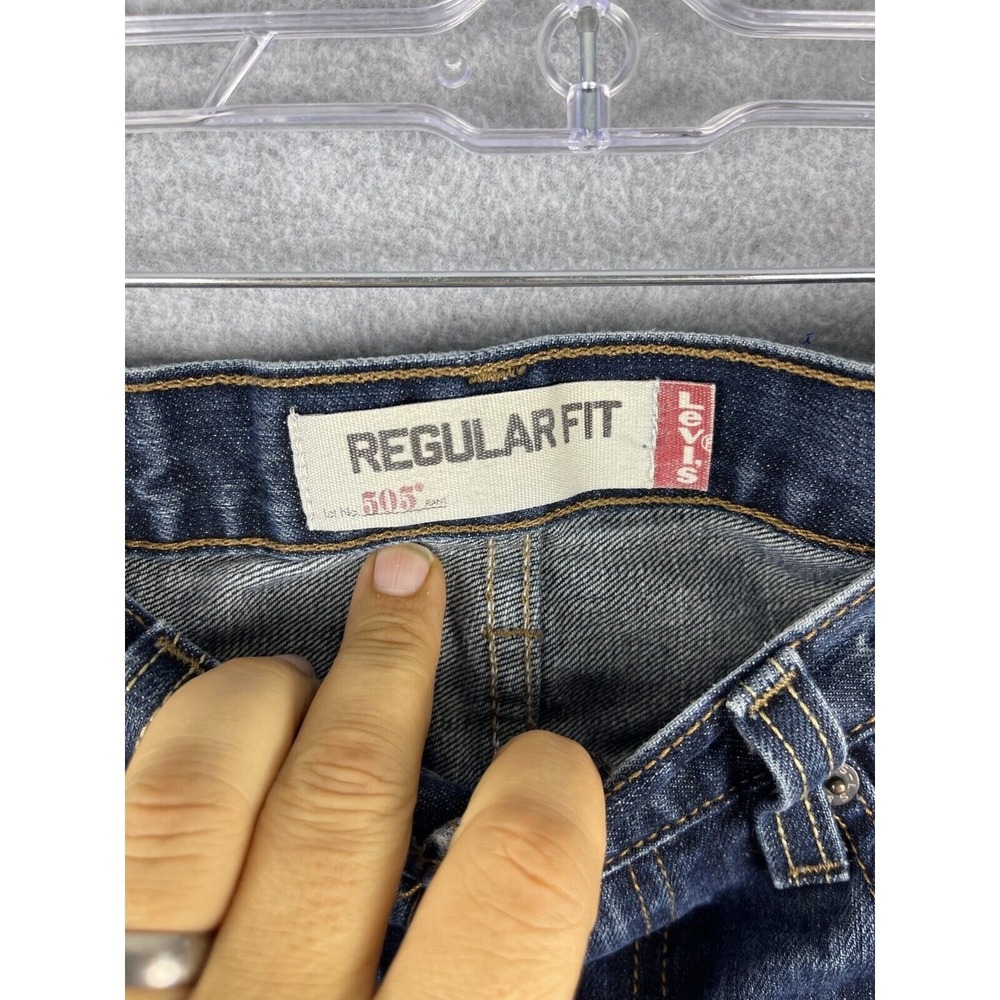 Levi's 505 Jeans Mens 29 Blue Regular Fit Western Rancher Cowboy Dark Wash 29x32 - Picture 4 of 13